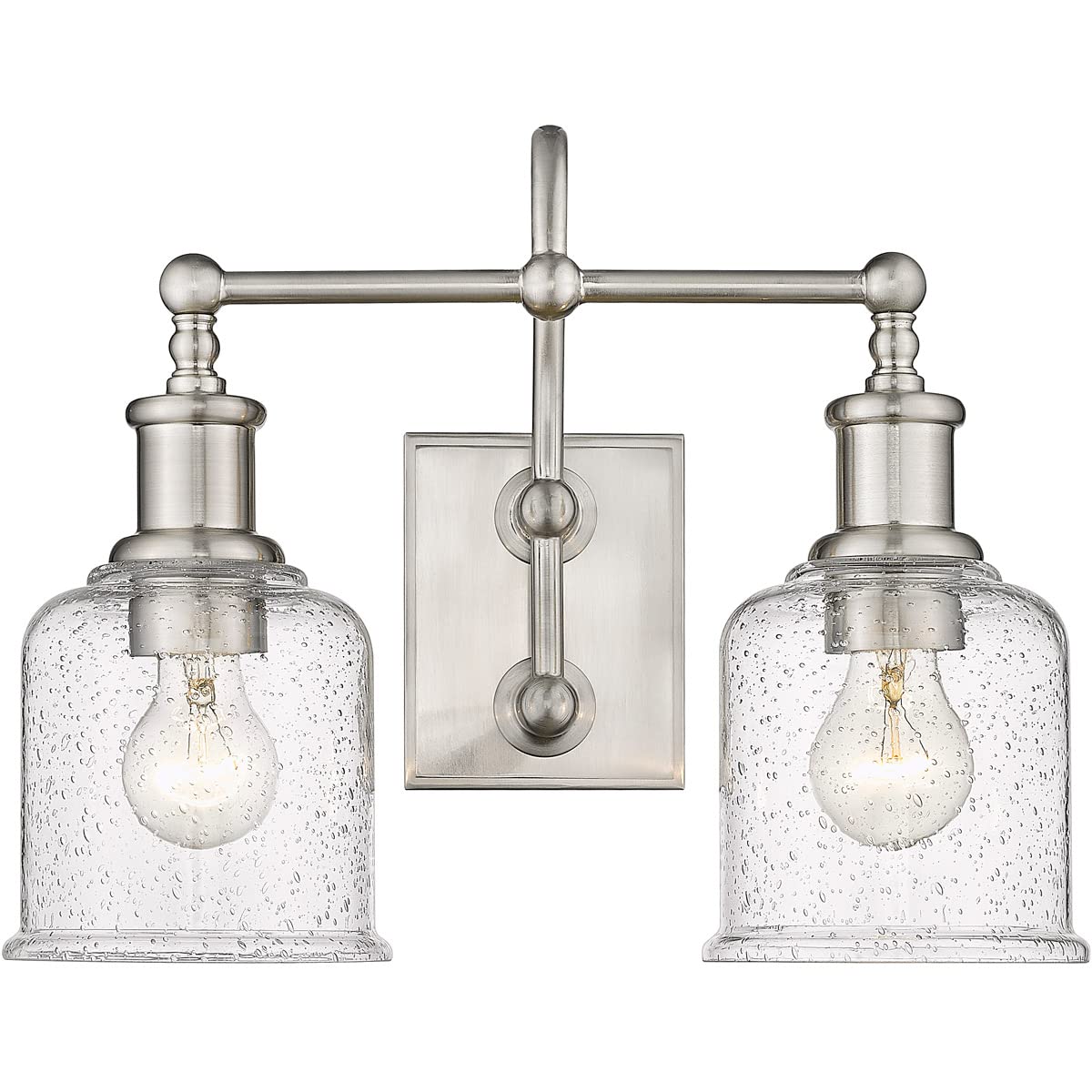 Z-Lite 2-Light Vanity Light Fixture 734-2V-BN - Modern Bathroom Lighting for Mirror & Vanity Areas, Perfect for Home & Hotel Decor
