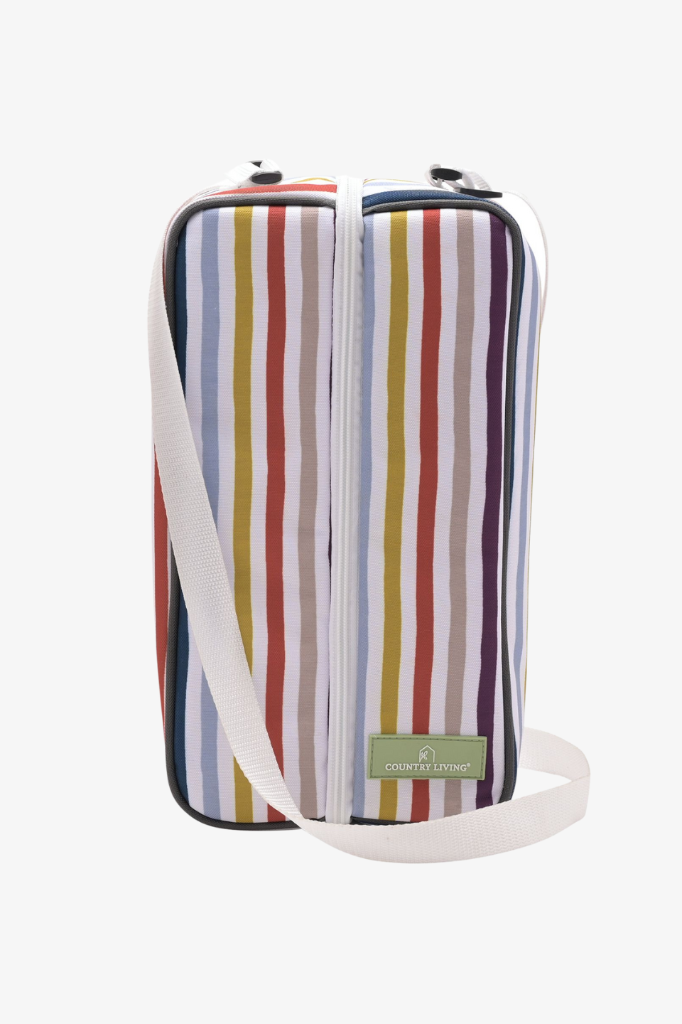 Country Living 2-Person Striped Picnic Wine Tote Bag - Perfect for Outdoor Picnics, Beach Trips, and Romantic Dates