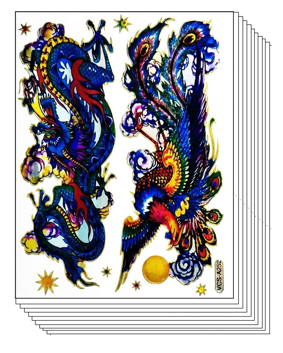 Glitter Stickers Pack - 10 Sheets Chinese Dragon Kung Fu Fight Cartoon Art Decals for Kids, Teachers, DIY Crafts - Perfect for School Awards, Scrapbooking & Home Decor