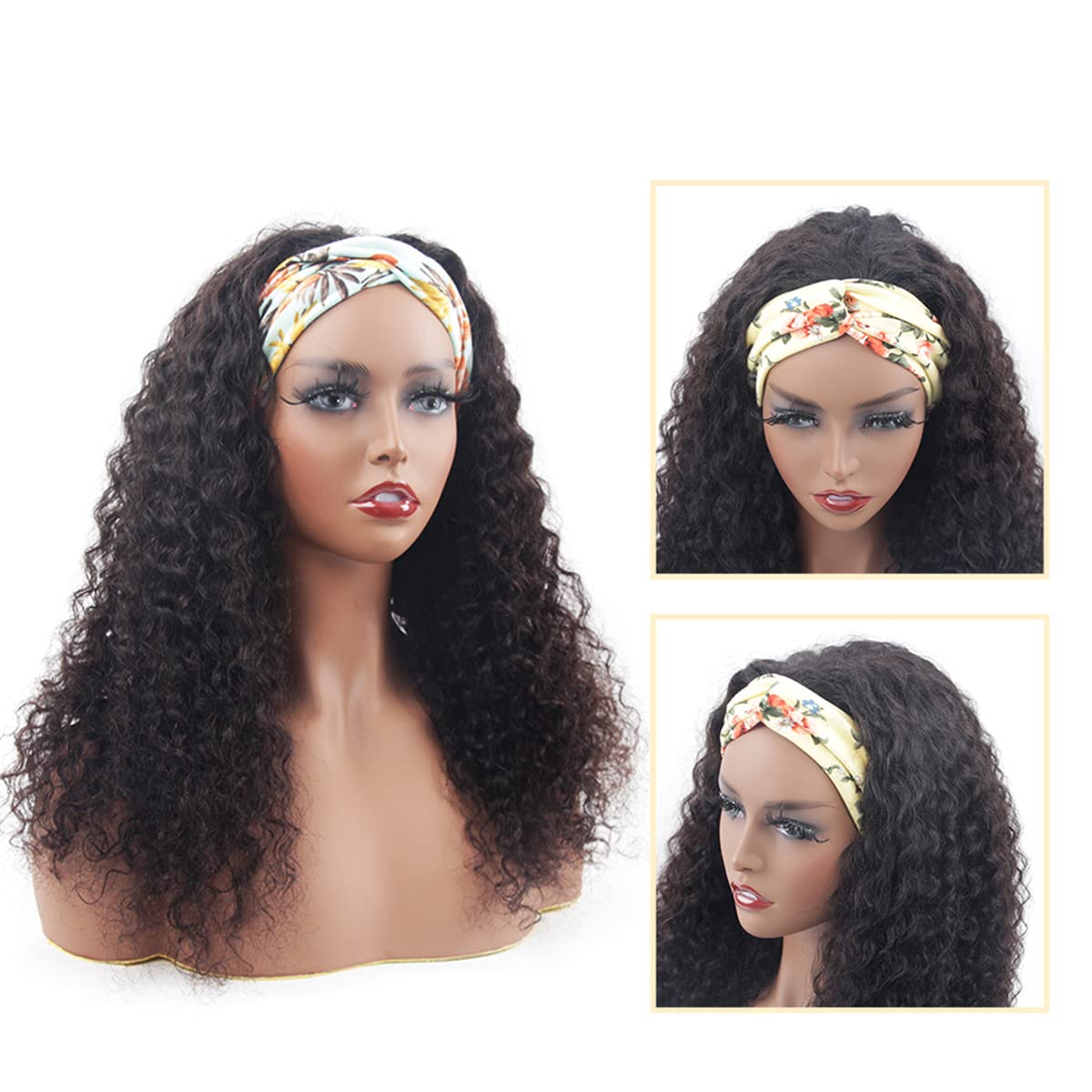 ISEE 180% Density Human Hair Wigs - Water Wave Curly Glueless Lace Front Wigs for Black Women | Machine Made Deep Wave 24 Inch | Perfect for Daily Wear, Parties & Special Occasions