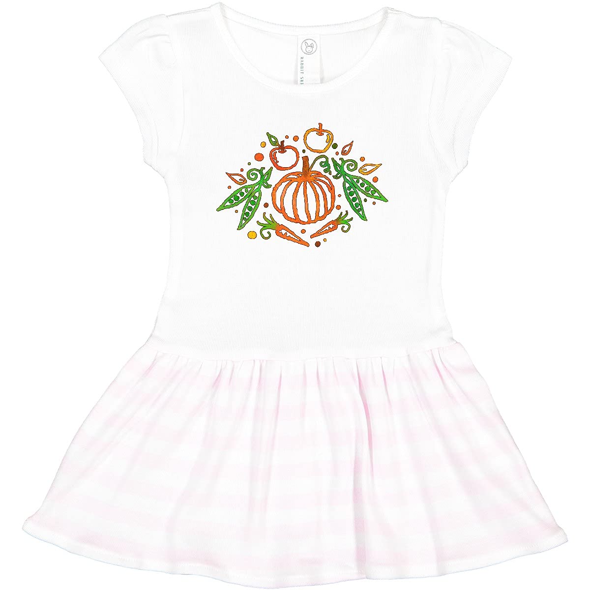 Inktastic Thanksgiving Pumpkin Vegetables Fruit Harvest Toddler Dress - Cute Fall Outfit for Baby Girls & Boys, Perfect for Family Gatherings, Photo Shoots & Holiday Celebrations