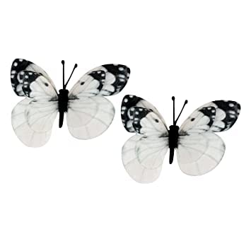 KAVIN Butterfly Hair Clips for Women - Cute Hair Accessories Set of 2, Non-Slip Hair Claw Clips for Girls & Women (White) - Perfect for School, Work, Parties & Everyday Hairstyles