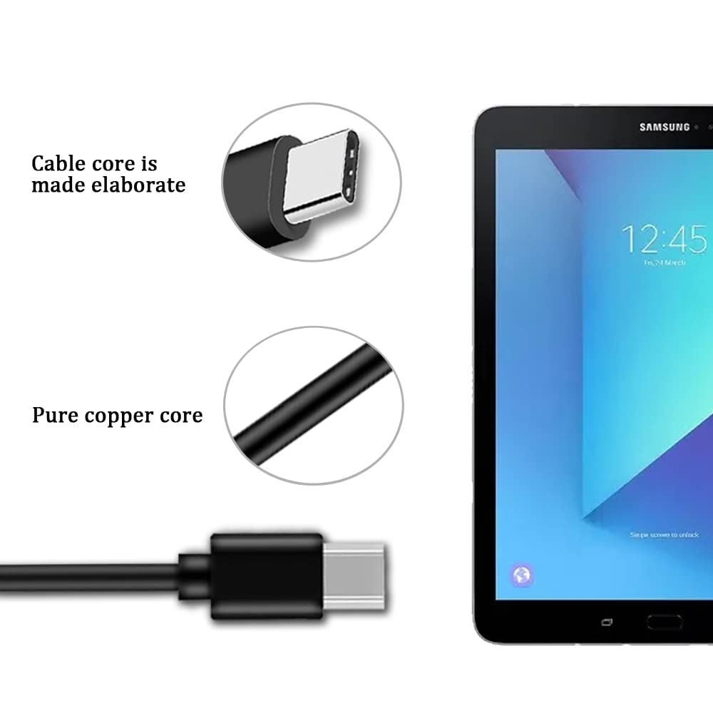 5ft USB-C to USB-A Fast Charging Cable - Compatible with iPad Pro 12.9/11 (2018), Samsung Galaxy S20+/S10/S9/Note10, Tab S4, MacBook Air, Google Pixel 3a/2 XL, LG & Sony Xperia XZ - High-Speed Data Sync & Charging for Phones, Tablets & Laptops