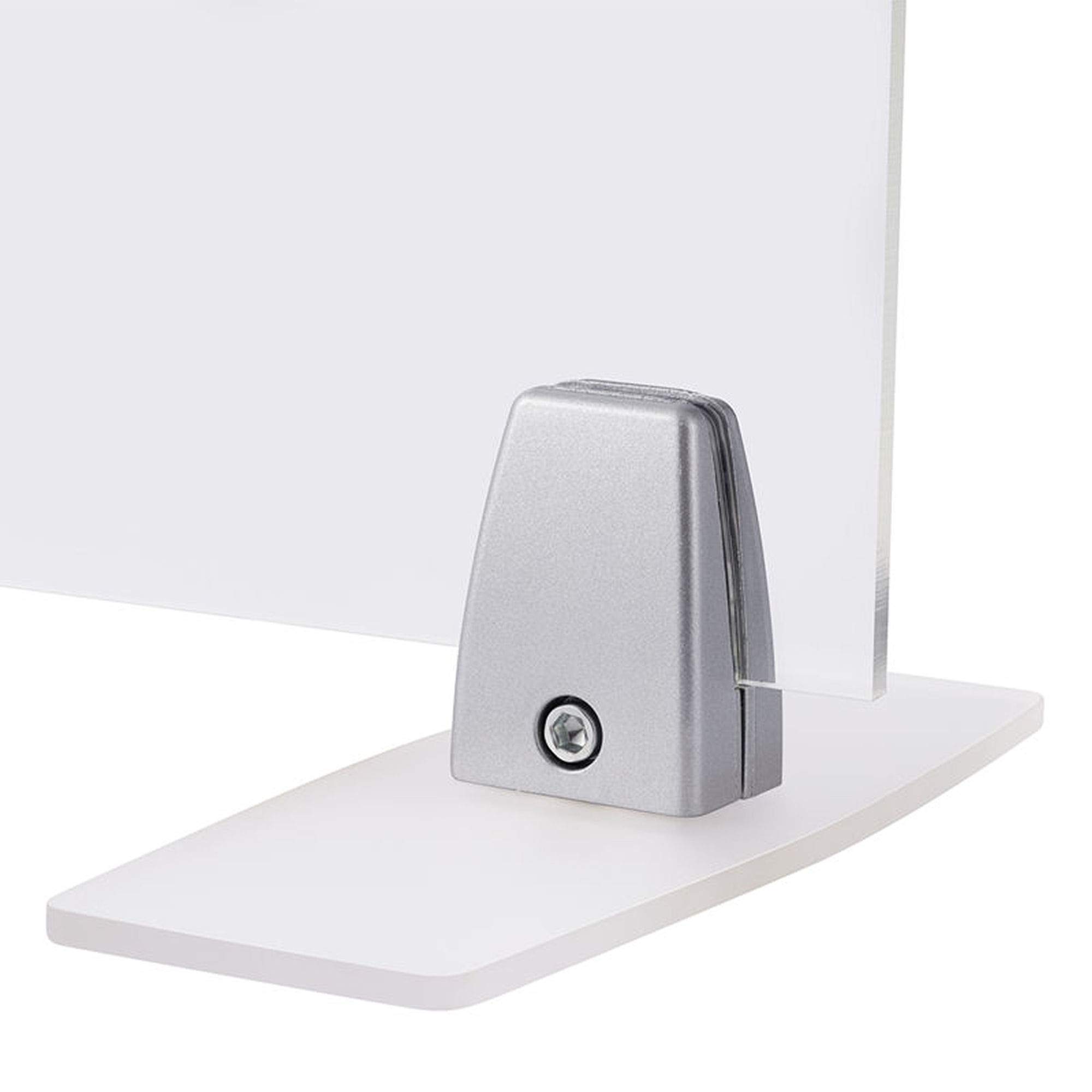 Freestanding Sneeze Guard Support Clamp Bracket for Plexiglass/Acrylic Shields - Adjustable Desktop, Countertop & Reception Desk Partition - Ideal for Offices, Restaurants & Retail Stores