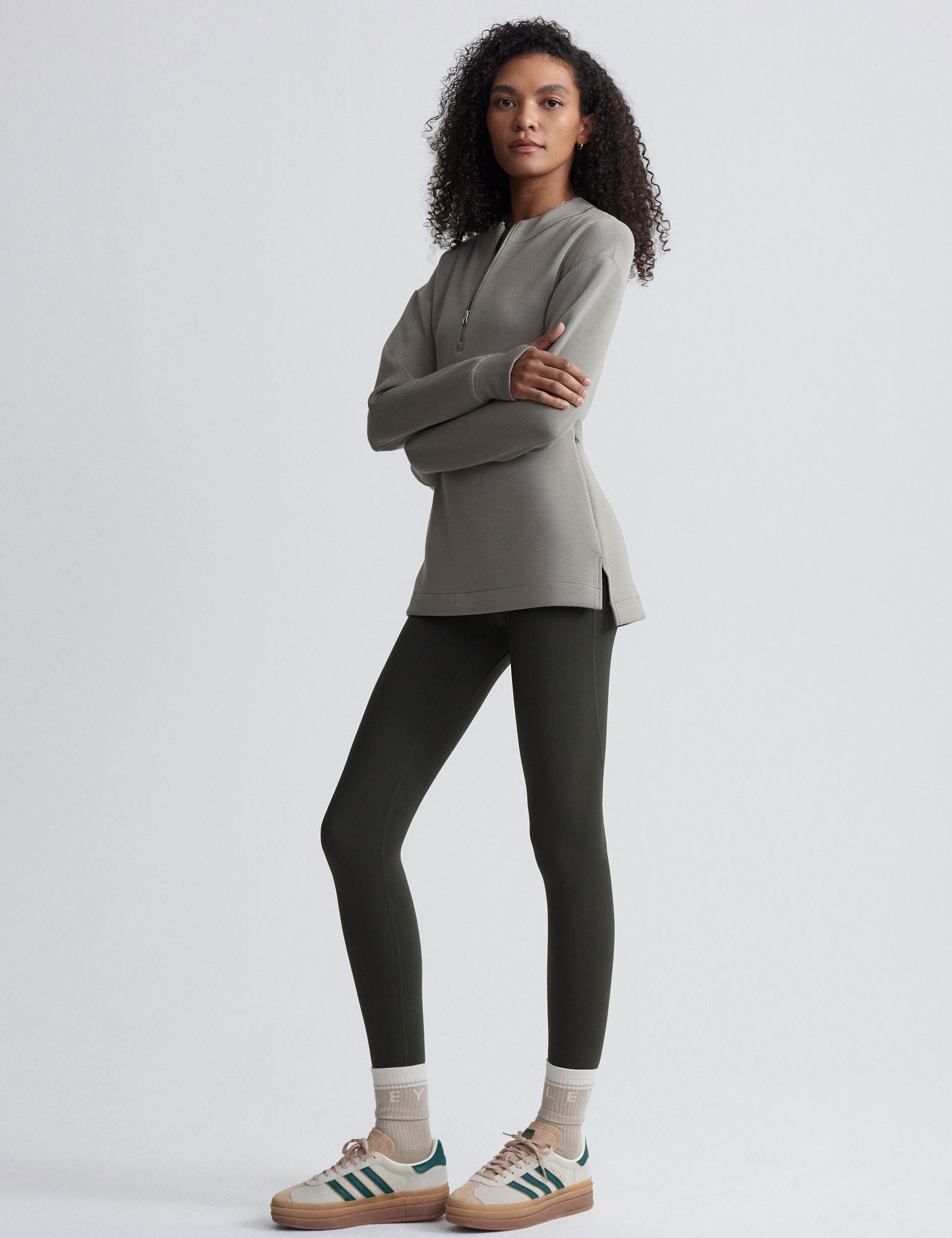 Cleo Half Zip Midlayer Fleece Jacket for Women - Lightweight & Warm Gravity Sage Color - Perfect for Hiking, Camping & Outdoor Activities