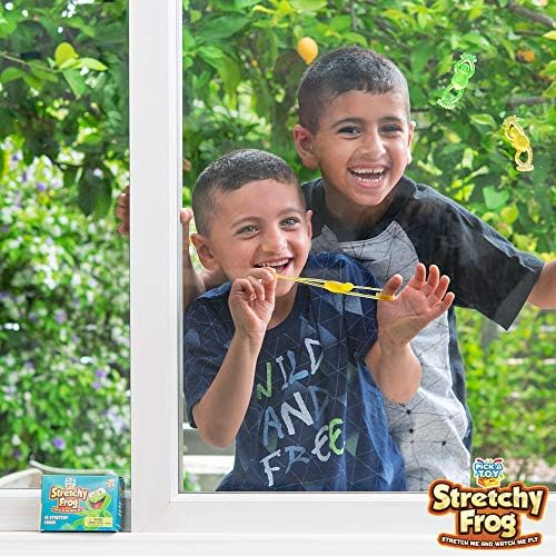 PICK A TOY Slingshot Frog 24-Pack - Sticky Wall Climbing Toys for Kids | Fun Stretchy Throw & Stick Game | Easter Egg Stuffers, Party Favors, Goodie Bags & Pinata Fillers - Perfect for Birthday Parties, Classroom Rewards & Outdoor Play