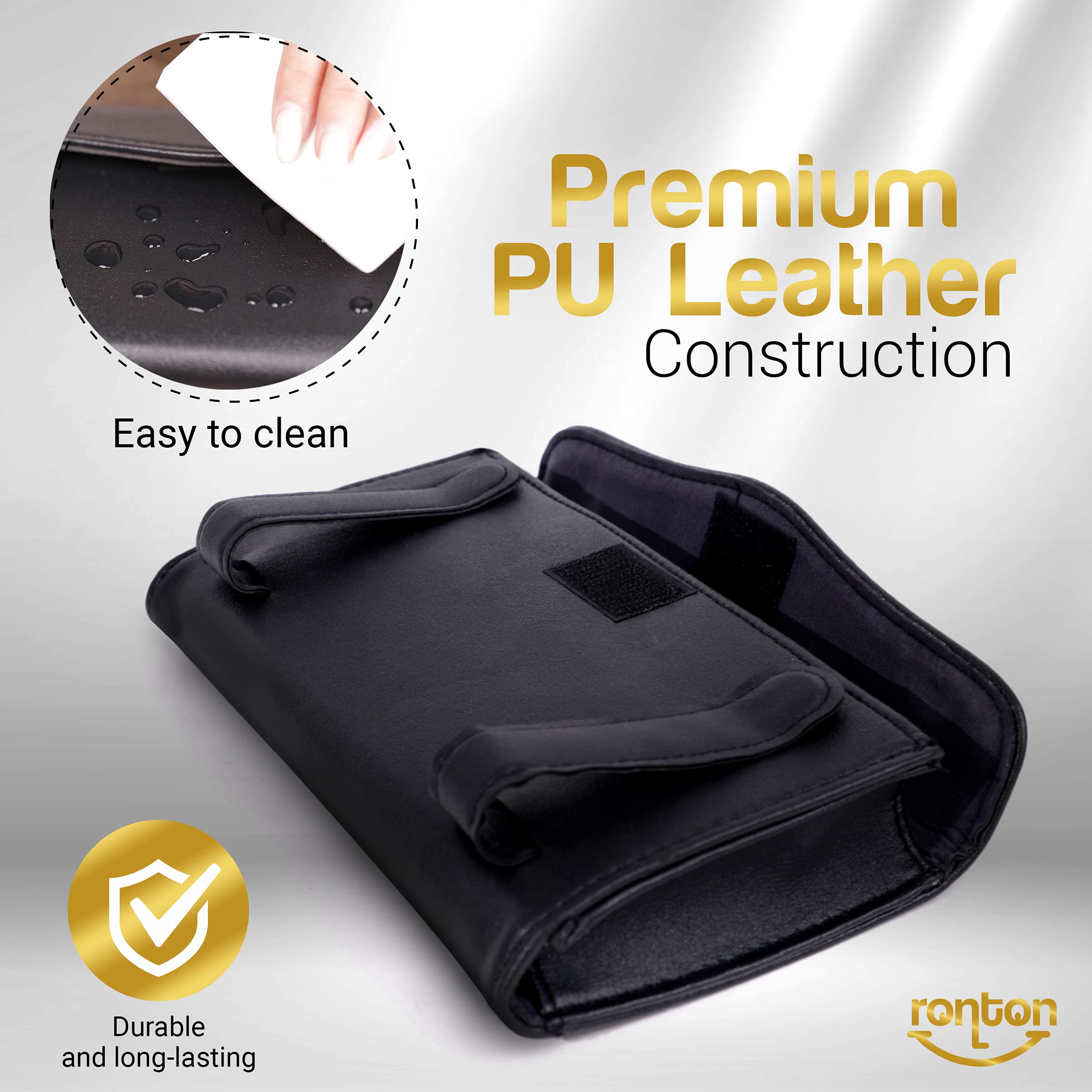 Ronton PU Leather Car Tissue Holder - Durable Sun Visor & Backseat Napkin Dispenser for Vehicles - Perfect for Road Trips, Daily Commutes and Family Travel Accessories