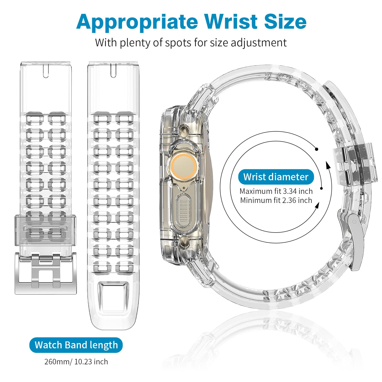 Premium Soft TPU Sport Band for Apple Watch Ultra 2 49mm - Sweat-Proof with Air Holes, Durable Crystal Clasp Replacement Strap for iWatch Ultra (Compatible with Women & Men) - Perfect for Workouts, Running & Daily Wear