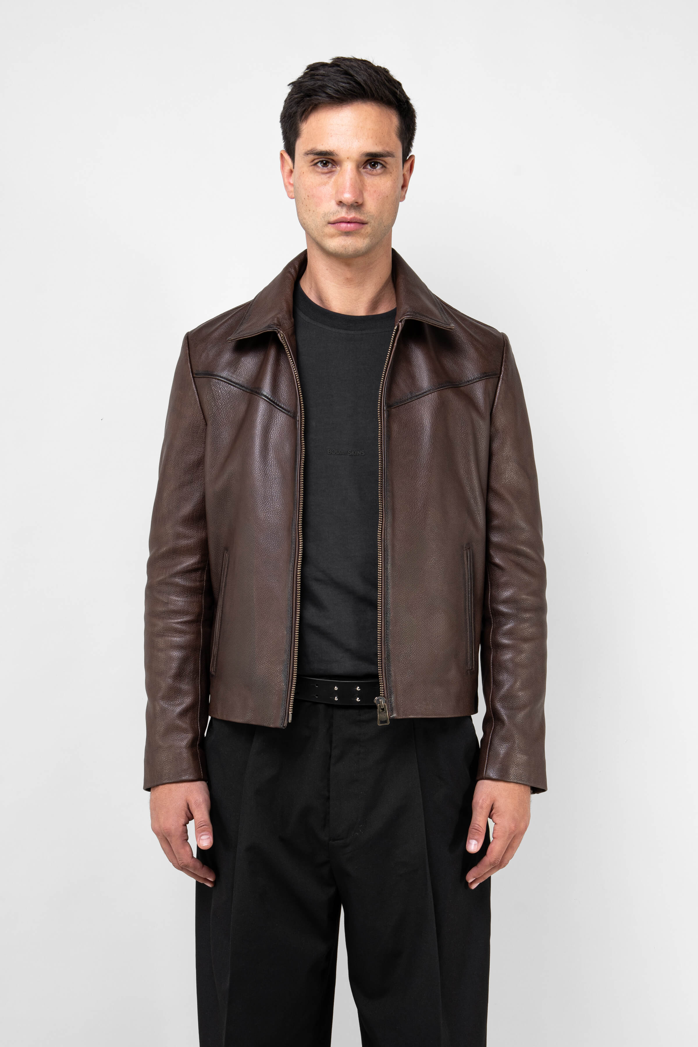 Hendrix Vintage Brown Leather Jacket for Men – Stylish & Durable Outerwear for Casual Wear, Motorcycle Riding & Outdoor Adventures
