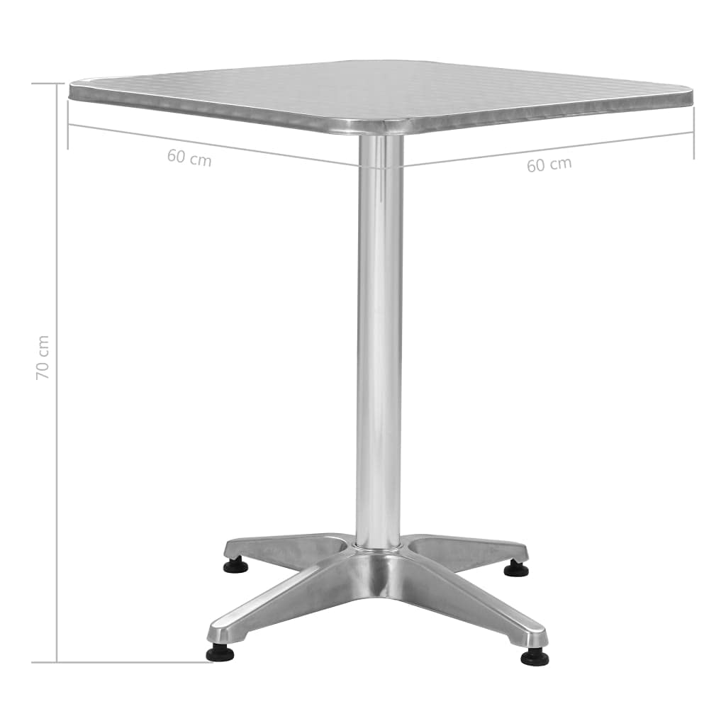 vidaXL Outdoor Patio Side Table - Aluminum Garden Porch Furniture in Silver - Perfect for Poolside, Deck, and Backyard Relaxation