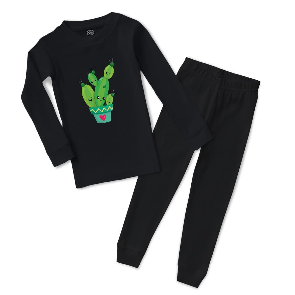 Custom Cotton Toddler Pajamas for Boys & Girls - Cactus Mom Nature Flowers & Plants Print - Snug Fit Sleepwear for Kids - Perfect for Bedtime, Lounging & Family Photos