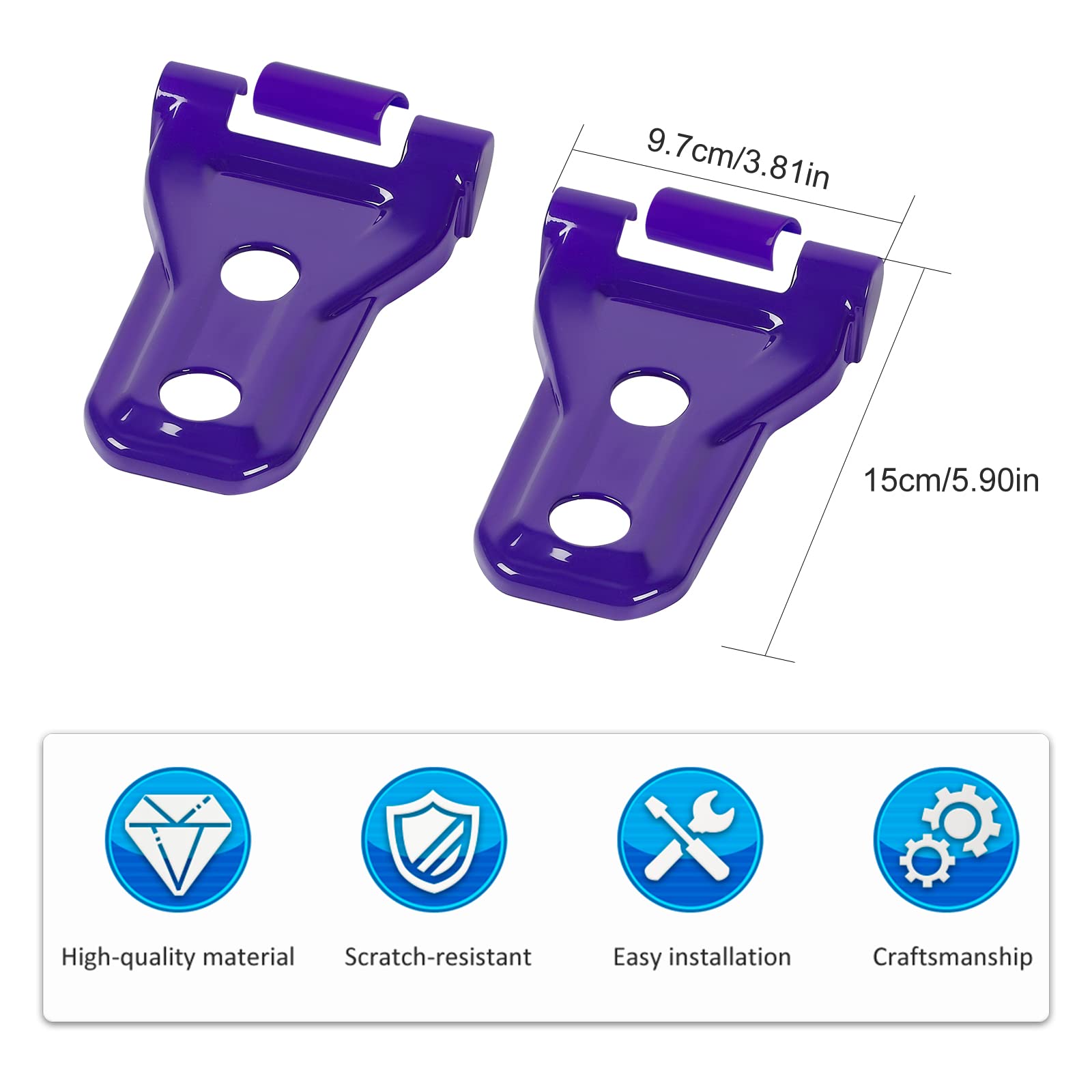Hoolcar Purple Engine Hood Hinge Cover for 2018-2021 Jeep Wrangler JL JLU & Gladiator JT - Exterior Decoration Accessories | Off-Road & Car Show Customization Upgrade