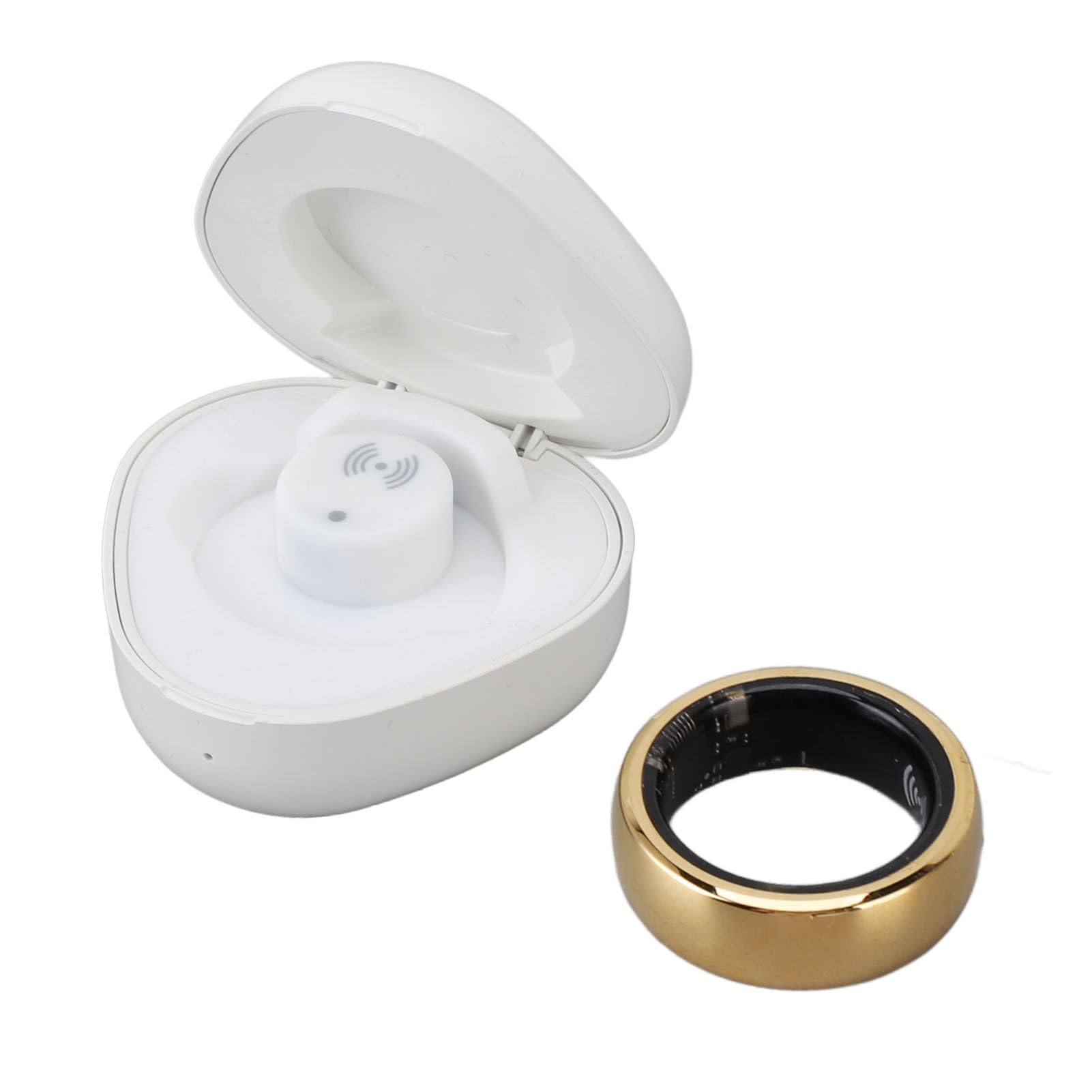 Smart Health Ring - Sports Aluminum Alloy Fitness Tracker with Pedometer in Gold (Size 22) | Stylish Activity Monitor for Workouts, Running & Daily Health Tracking | Perfect as Engagement Ring or Gift