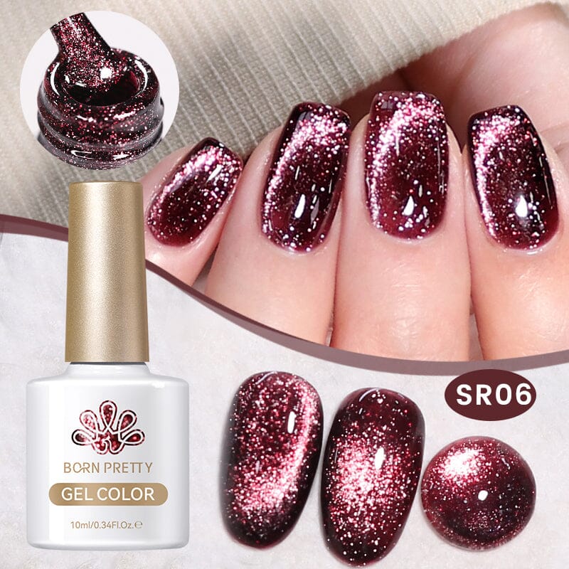 Shimmery Reflective Cat Eye Magnetic Gel Polish - 10ml SR06 - Long Lasting Nail Art for Parties & Special Occasions