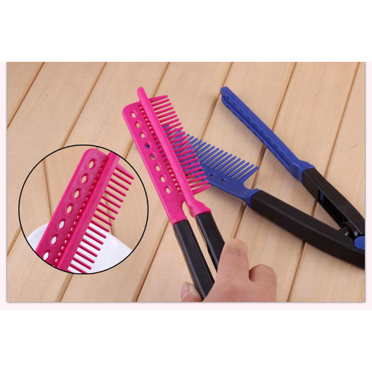 V-Shaped Hair Brush - Professional Styling Tool for Straightening & Detangling Hair - Perfect for Salon, Home Use & Travel