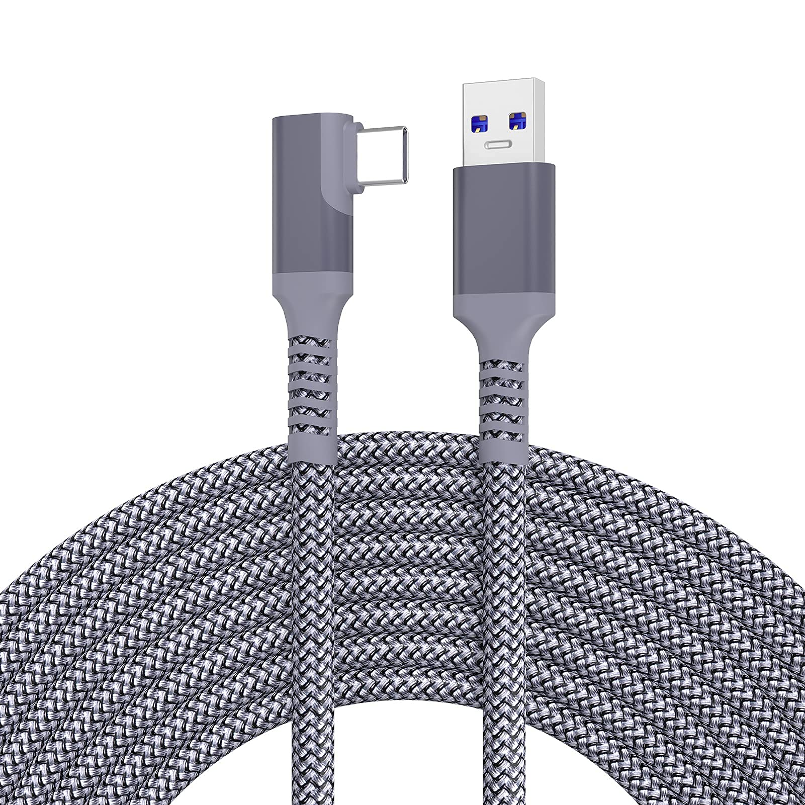 TPLTECH 16FT USB 3.0 Type C to Type A Charging & Data Cable for Oculus Quest 2/1 Headset - Fast Charging & High-Speed Data Transfer - Compatible with VR Gaming, PC Connection & Device Charging (Grey)