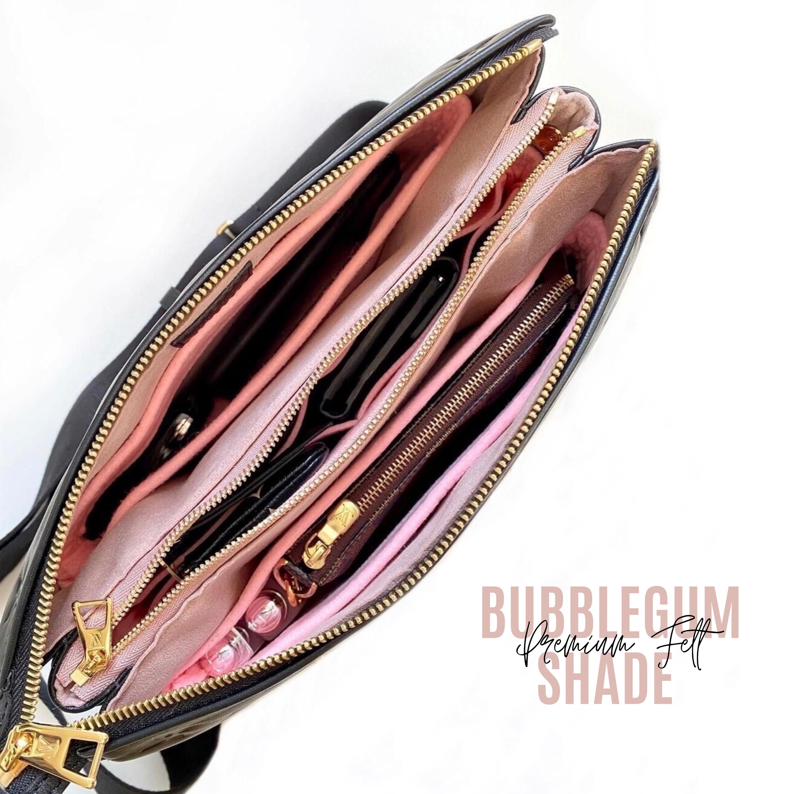 Premium Purse Organizer Insert for Louis Vuitton Coussin PM/MM/BB Bags - Handmade 2mm Thick Sturdy Felt with Gold Zipper (Beige) | Perfect for Travel, Work & Everyday Use to Keep Your Luxury Bag Organized