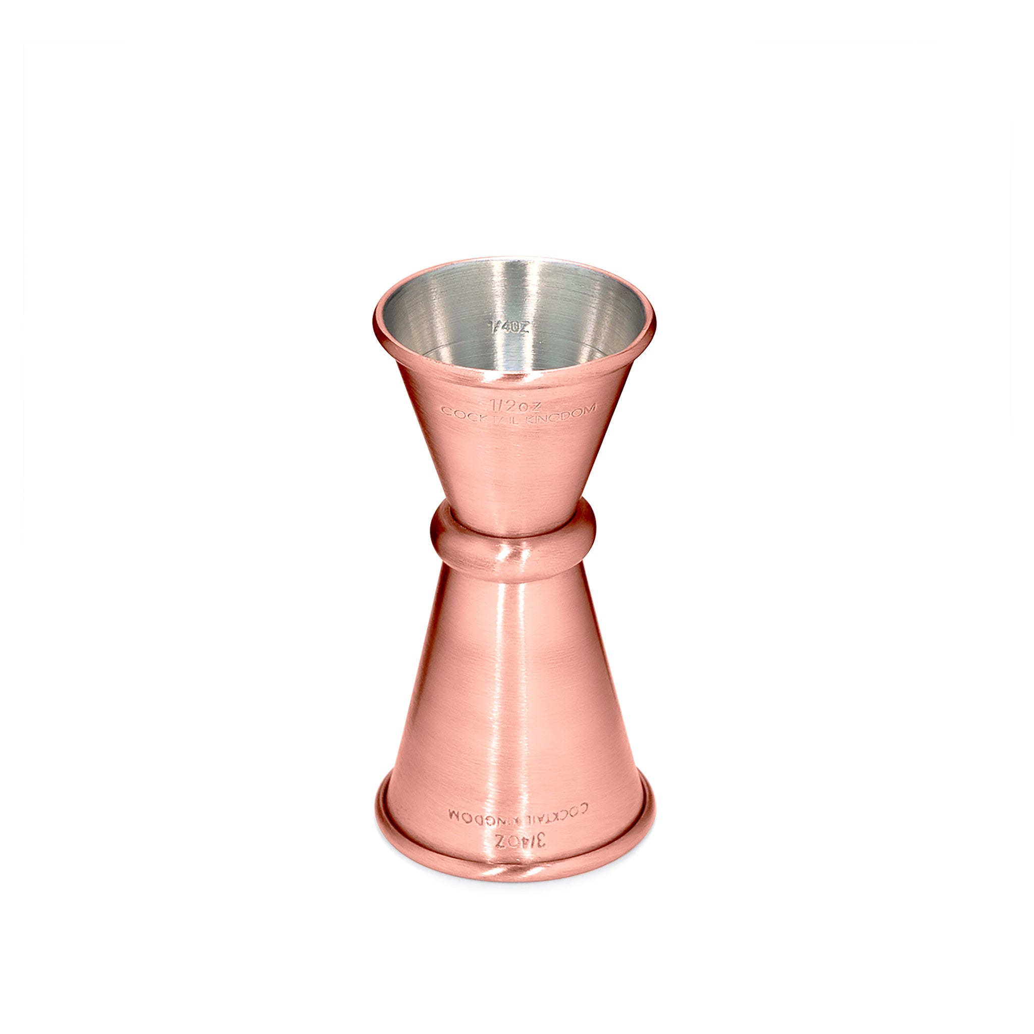 Japanese Style Copper Plated Jigger - 1/2oz & 3/4oz Double Sided Measuring Cup for Cocktails, Bartending, and Mixology - Perfect for Home Bars and Professional Use