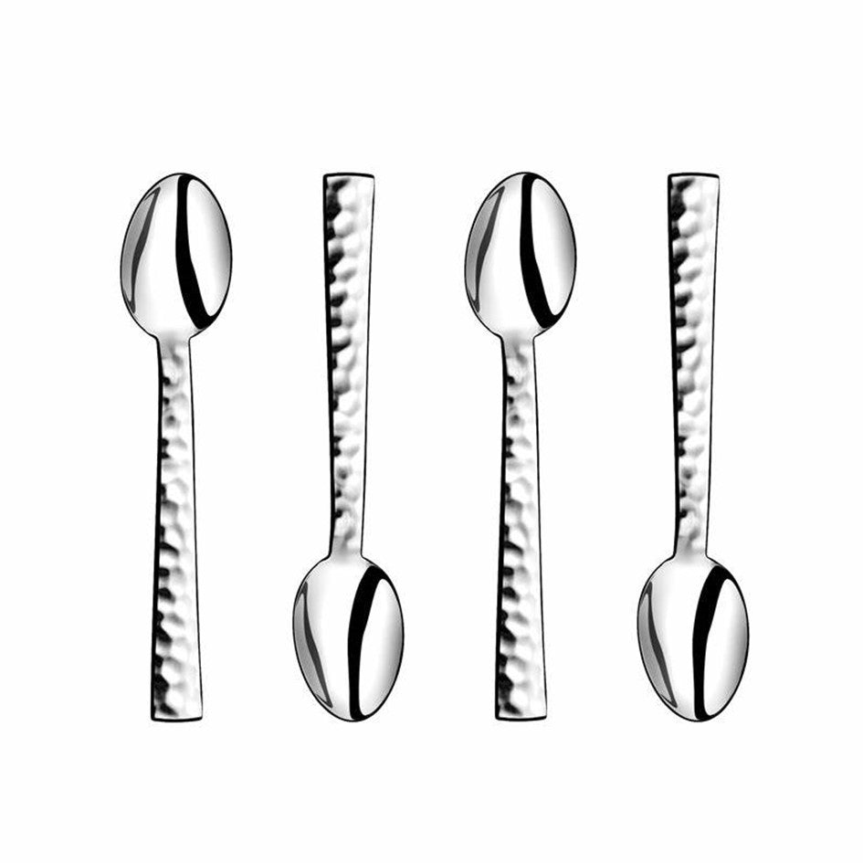 Premium Ato Hammered Stainless Steel Table Spoons (Set of 4) - Elegant Flatware for Dining, Restaurant & Home Kitchen Use