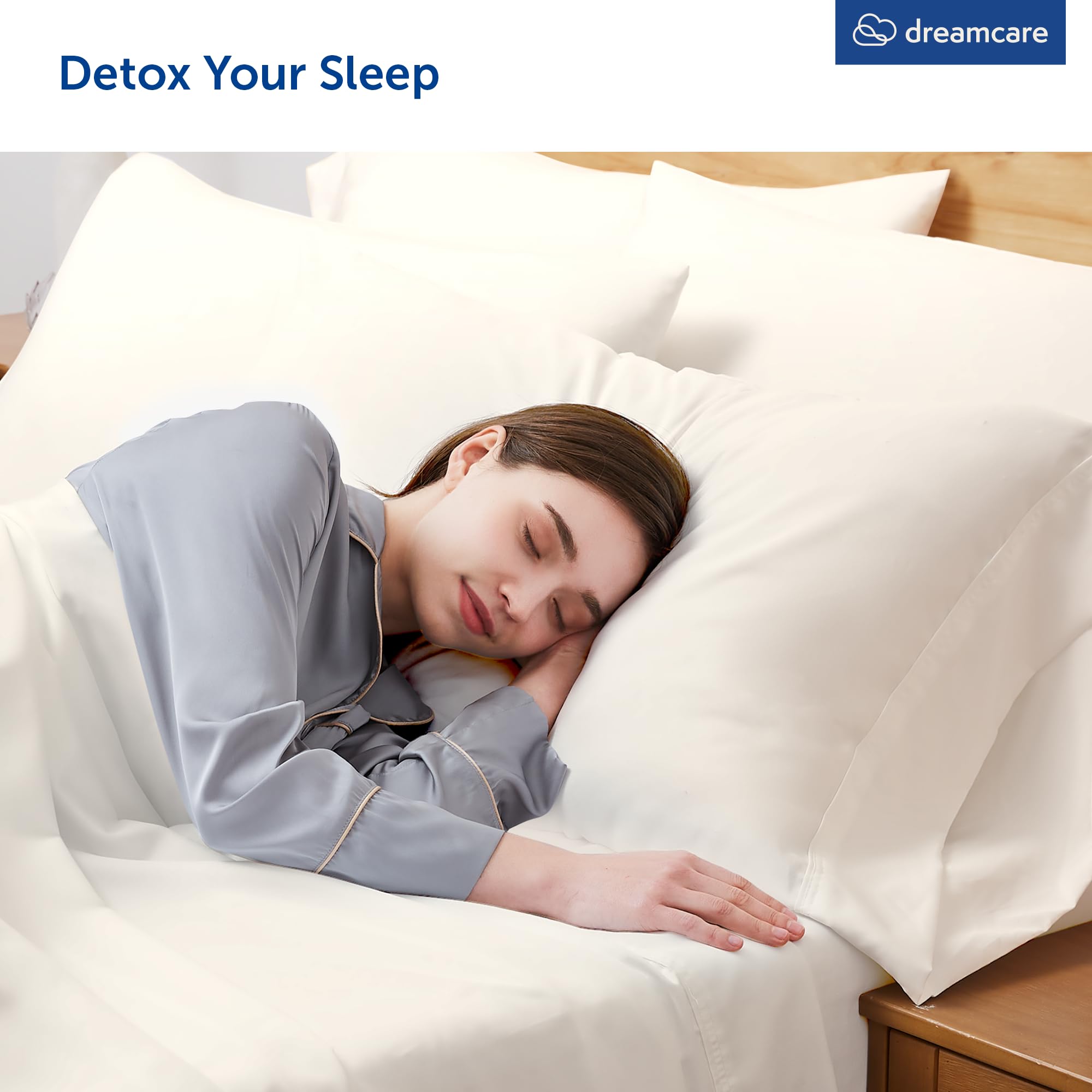 DREAMCARE Queen Size Microfiber Pillowcases Set of 2 - Ultra Soft, Breathable & Cooling Pillow Covers for Hot Sleepers, Hypoallergenic Bedding, Ivory - Perfect for Home, Hotel, and Travel Use