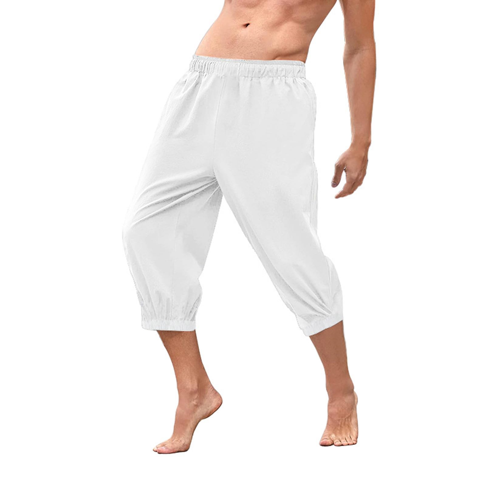 Medieval Pirate Shorts for Men - Cotton Linen Harem Pants for Beach & Summer