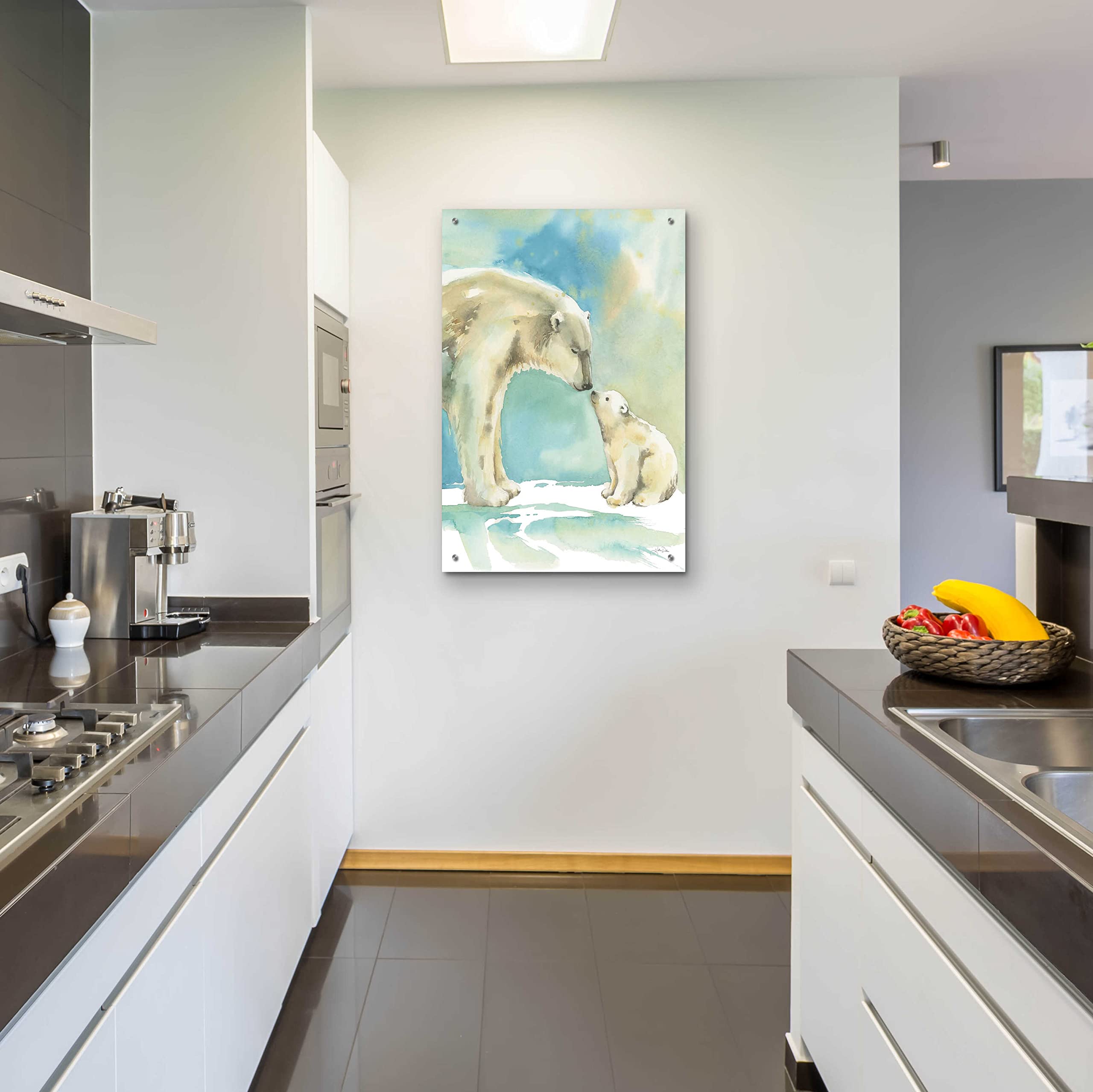 Polar Bear Love Acrylic Glass Wall Art by Katrina Pete - 24x36 Inches Modern Home Decor for Living Room, Bedroom & Office