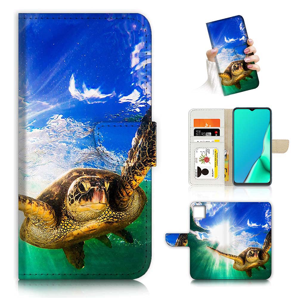 Premium Flip Wallet Phone Case Cover for iPhone 13 Pro Max - A24444 Sea Turtle Design | Slim Protective Case with Card Slots & Magnetic Closure | Perfect for Everyday Use, Travel & Business