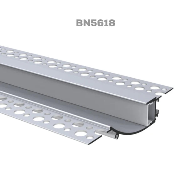 BN5618 8 ft Aluminum Drywall Corner Channel - 10 Pack with LED Strip Light Cover End Caps - Perfect for Home Renovation and DIY Lighting Projects