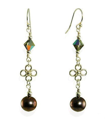 Stunning Purple Pearl Crystal Earrings - Elegant Dangle Earrings for Women | Perfect for Parties, Weddings & Special Occasions
