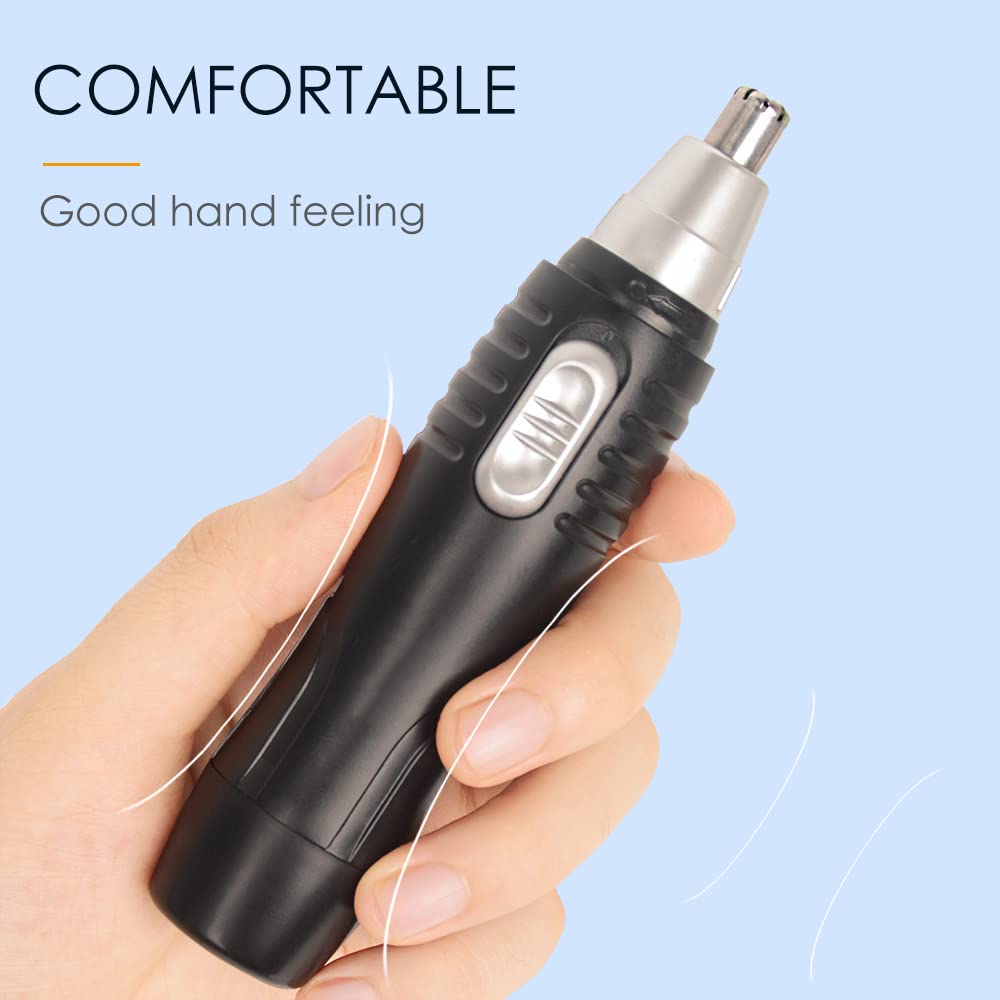 Electric Nose Hair Trimmer for Men - Dual Blade Clipper & Razor Shaver - Painless Hair Removal Epilator - Eco-Friendly Design - Perfect for Travel, Grooming, and Personal Care