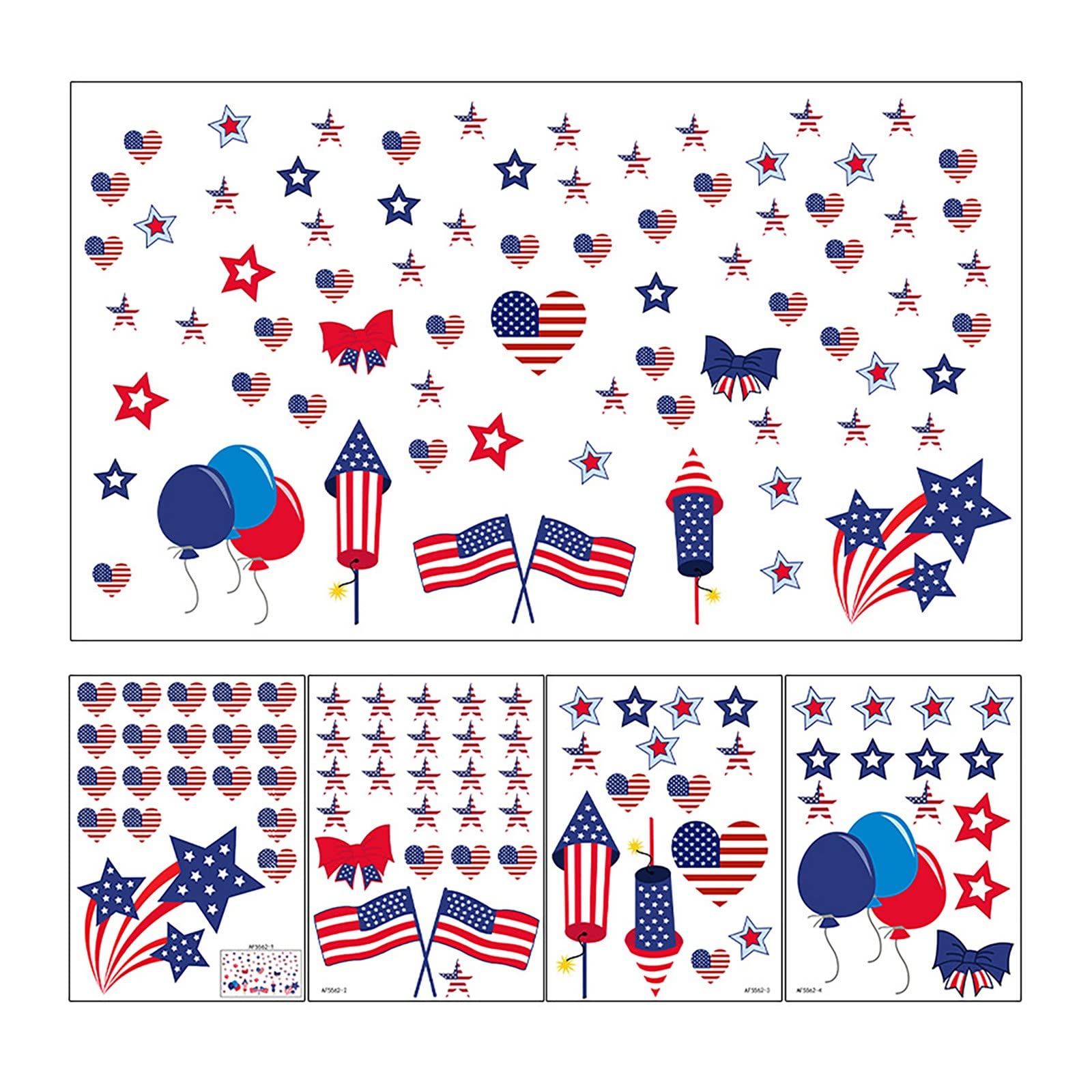 Celendi Boho Wall Decor - 5-Pack PVC Stickers with Pentagrams, American Flag & Love Designs - Waterproof & Removable for Home, Office, Dorm Room - Perfect for Walls, Laptops, Notebooks & DIY Projects
