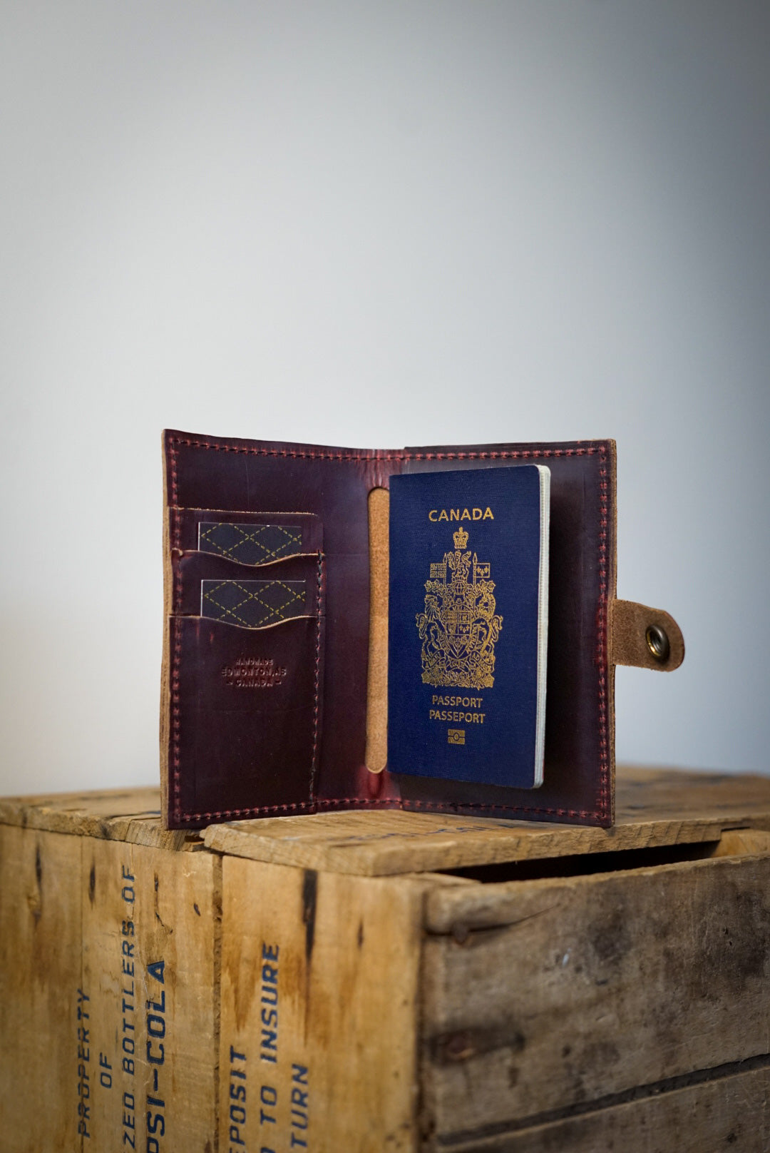 Premium Horween Oxblood Leather Passport Wallet - RFID Blocking Travel Organizer for Secure & Stylish Journeys - Perfect for Business Trips & Vacations