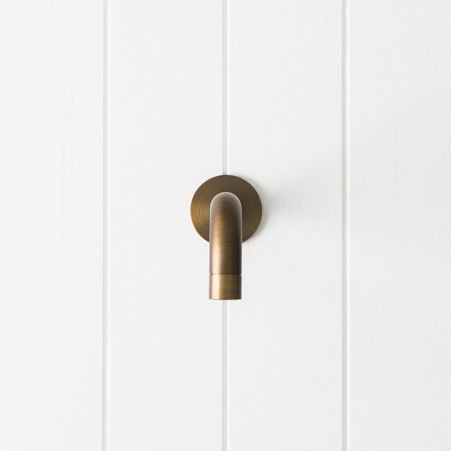 Antique Brass Sydney Wall Spout - Vintage Style Bathroom Faucet for Sink, Basin & Outdoor Garden Use