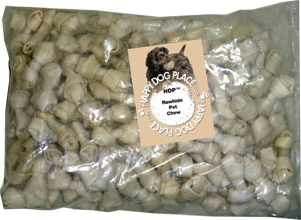 Premium Natural Rawhide Mini Bones for Dogs - 2.5 Inch Chew Treats (Pack of 100) - Long-Lasting Dental Chews for Small & Medium Breed Puppies & Adult Dogs - Perfect for Teething, Anxiety Relief & Oral Health Care