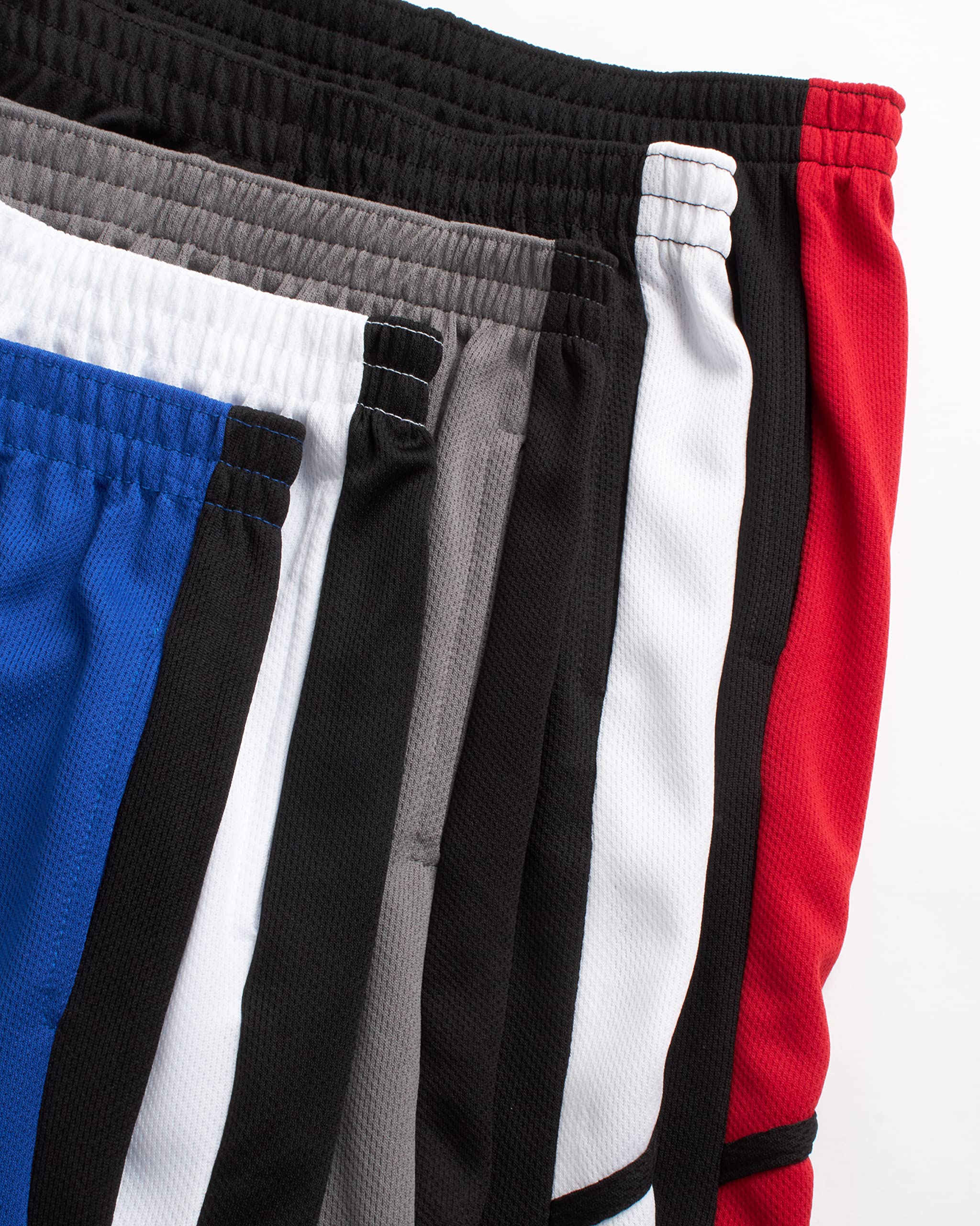**Mad Game Boys' Mesh Performance Basketball Shorts - 5 Pack with Pockets - Breathable Athletic Shorts for Kids & Teens (Sizes 8-18) - Perfect for Sports, Gym & Casual Wear**