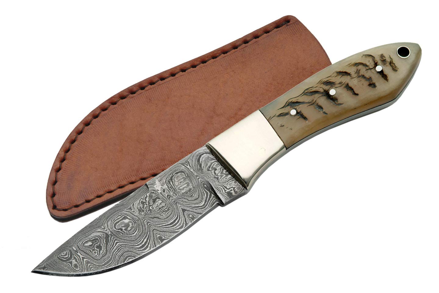 Szco Supplies Ram Handle Hunter Knife - High Quality Outdoor Hunting Knife for Camping, Survival & Bushcraft | Durable Fixed Blade with Ergonomic Grip