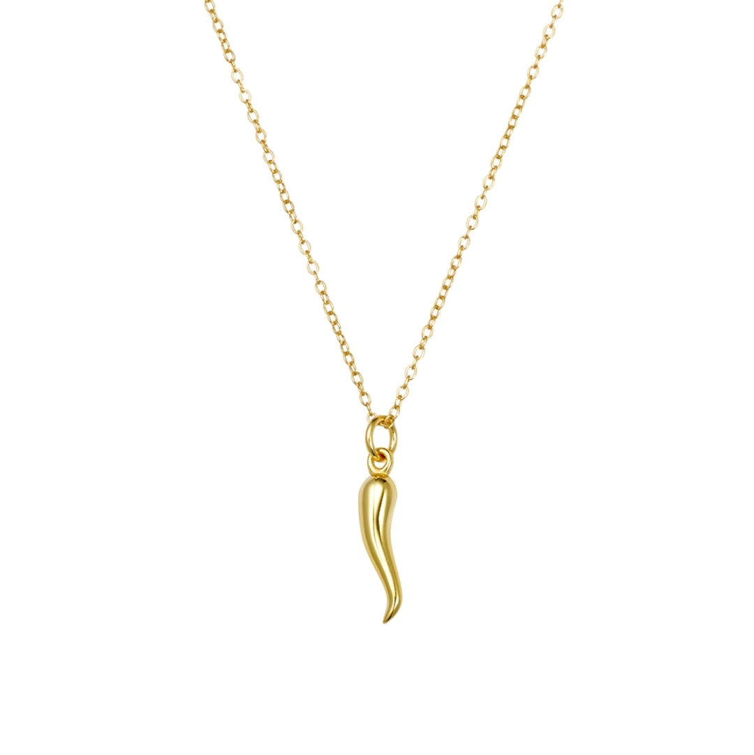 Italian Cornicello Horn Necklace - 18K Gold Plated Good Luck Charm & Protection Amulet for Women & Men | Perfect Gift for Birthday, Anniversary & Spiritual Blessings