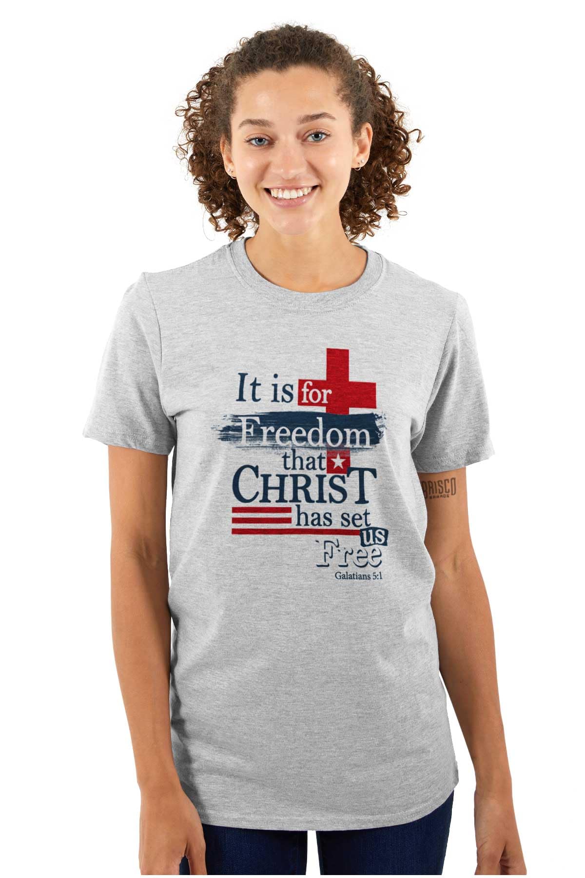 Christian for Freedom Religious Cross Graphic T-Shirt for Men & Women - Faith-Inspired Apparel for Church, Worship & Everyday Wear