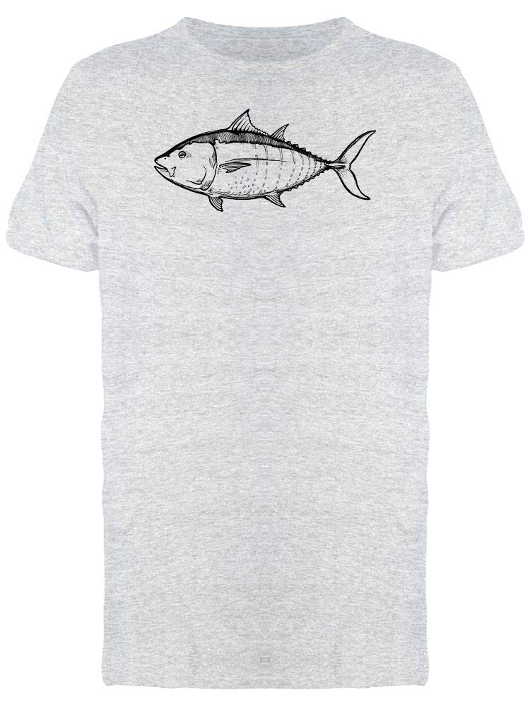 Blue Fin Tuna Sketch T-Shirt for Men - Casual Graphic Tee for Fishing Enthusiasts & Marine Life Lovers