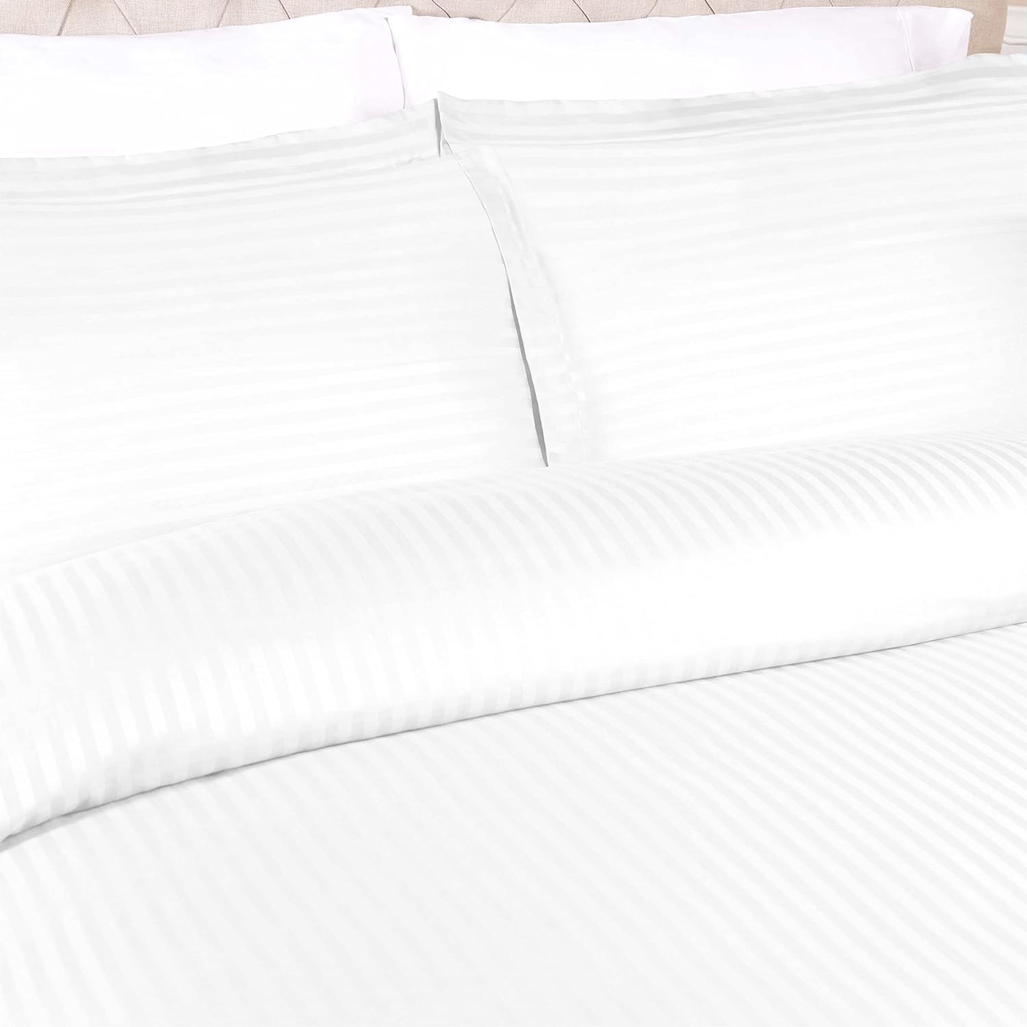 Premium Egyptian Cotton 300 Thread Count Duvet Cover Set - Soft Luxury Bedding for Master Bedroom & Guest Room (Queen/King Size) | Breathable & Wrinkle-Resistant for All-Season Comfort