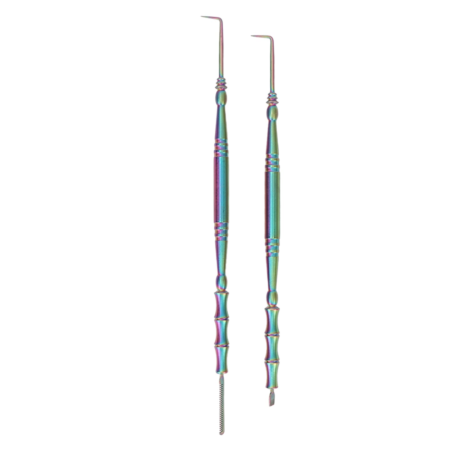 EXCLUZO Eyelash Perm Kit - 2pcs Reusable Bamboo Handle Stainless Steel Lash Lift Rods with Double Heads for Professional Lash Lifting & Perming | Perfect for Salon, Home Use & DIY Beauty (Colorful)