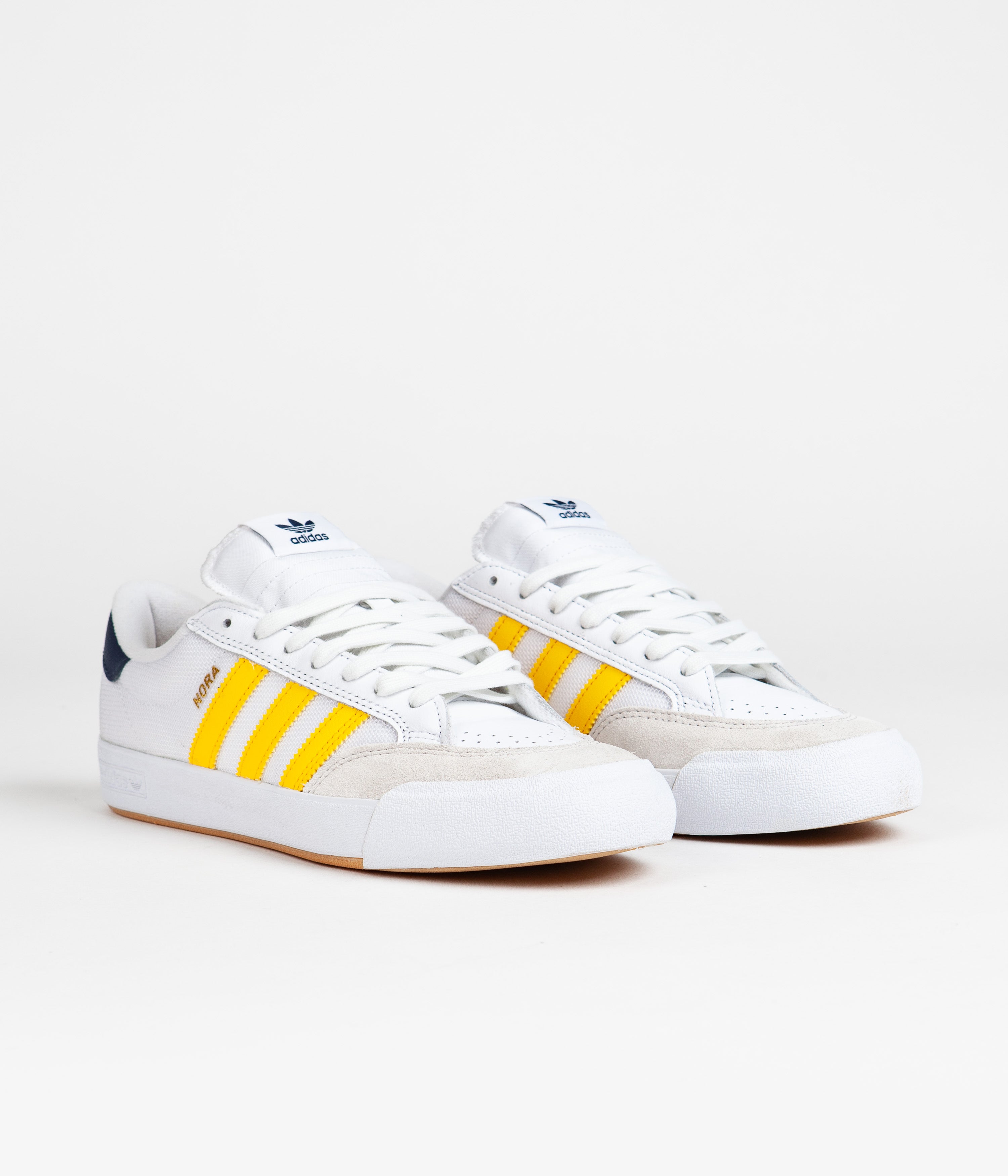 Adidas Nora Shoes for Women - White, Bold Gold, Collegiate Navy Running Sneakers | Comfortable & Stylish for Gym, Workout, and Casual Wear