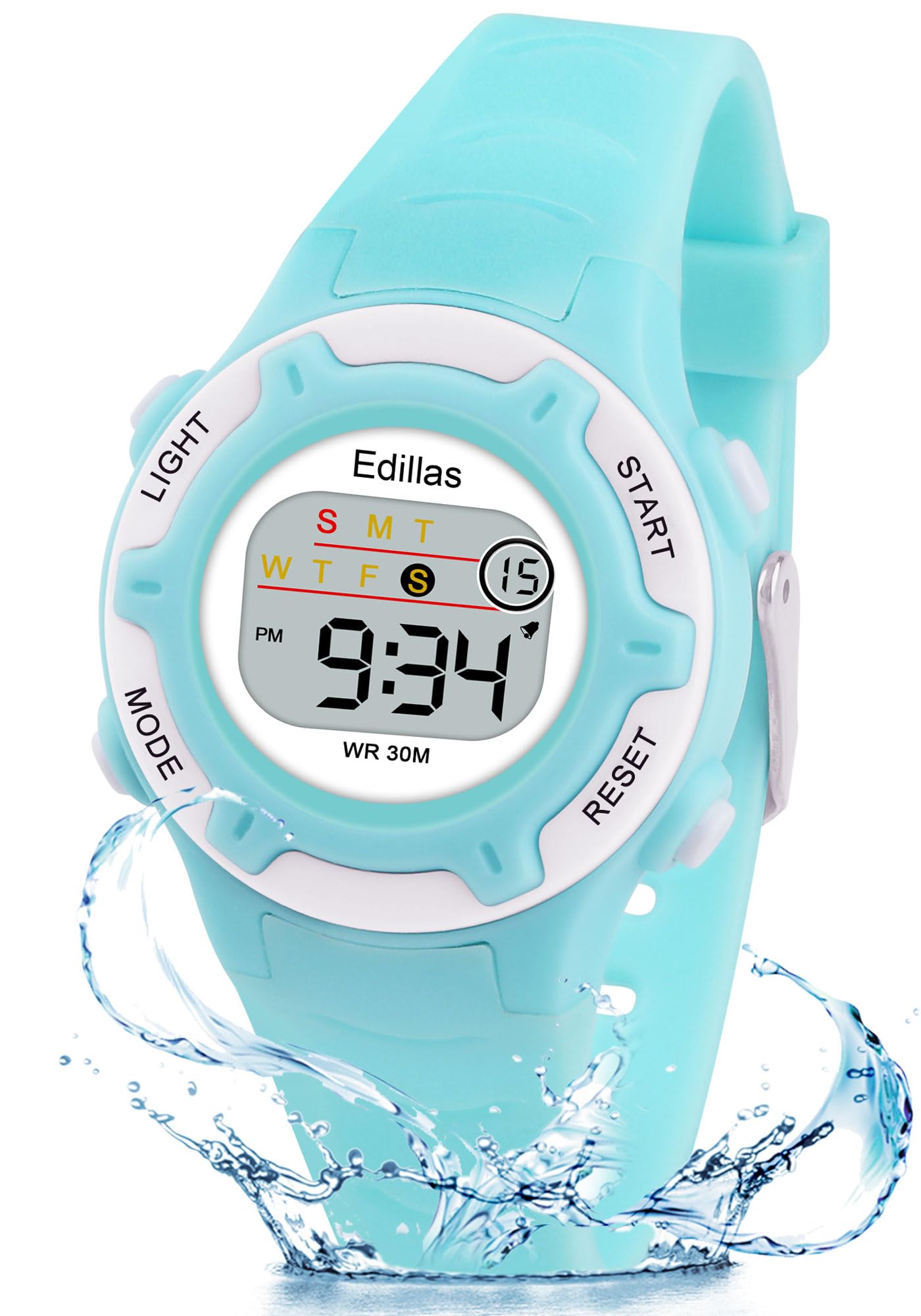 Edillas Kids Digital Watch for Girls and Boys - Waterproof Children's Watch with LED Backlight, Alarm & Stopwatch - Perfect for School, Sports & Outdoor Activities (Ages 4-13)