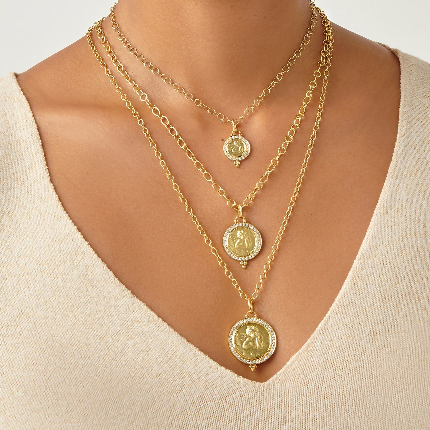 Temple St. Clair Diamond Pavé Angel Pendant Necklace - 18K Gold Fine Jewelry for Women - Perfect Gift for Birthday, Anniversary & Valentine's Day - Elegant Layering Piece for Everyday Wear or Special Occasions