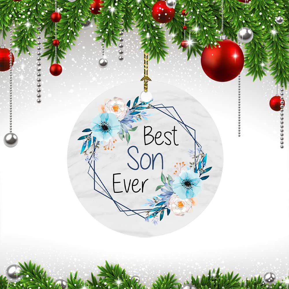 Best Son Ornament - Inspirational Gift for Christmas & Birthday - Tree Decoration for Boy