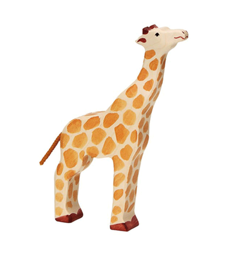 Handcrafted Wooden Giraffe Figurine by Holztiger - Realistic Animal Toy for Kids, Nursery Decor & Waldorf Play - Perfect for Storytelling, Gift Giving & Montessori Learning