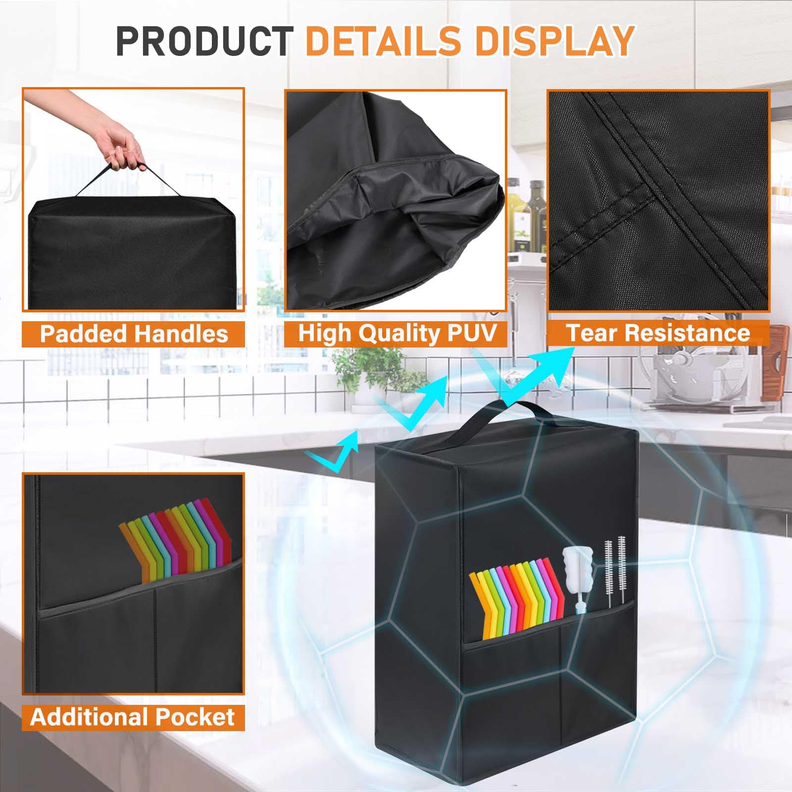 Waterproof Nylon Blender Cover for Ninja SLUSHi 72 oz Professional Frozen Beverage Maker - Black - Perfect for Smoothie Making & Kitchen Appliance Protection