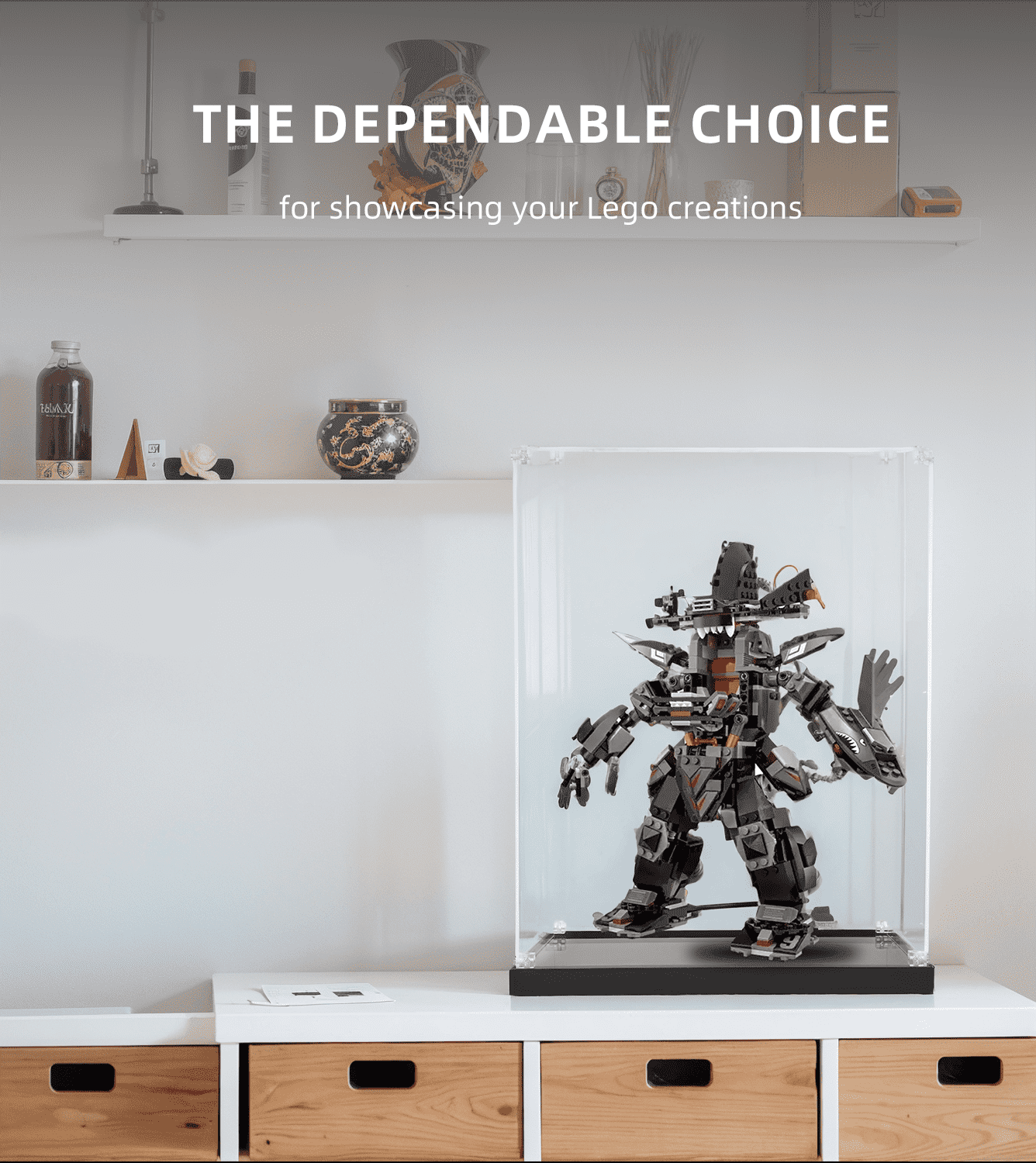 LEGO Ninjago Movie Garma Mecha Man 70613 Display Case - Protective Showcase for Collectible LEGO Sets - Perfect for Home Decor, Office Display & Toy Collection Preservation