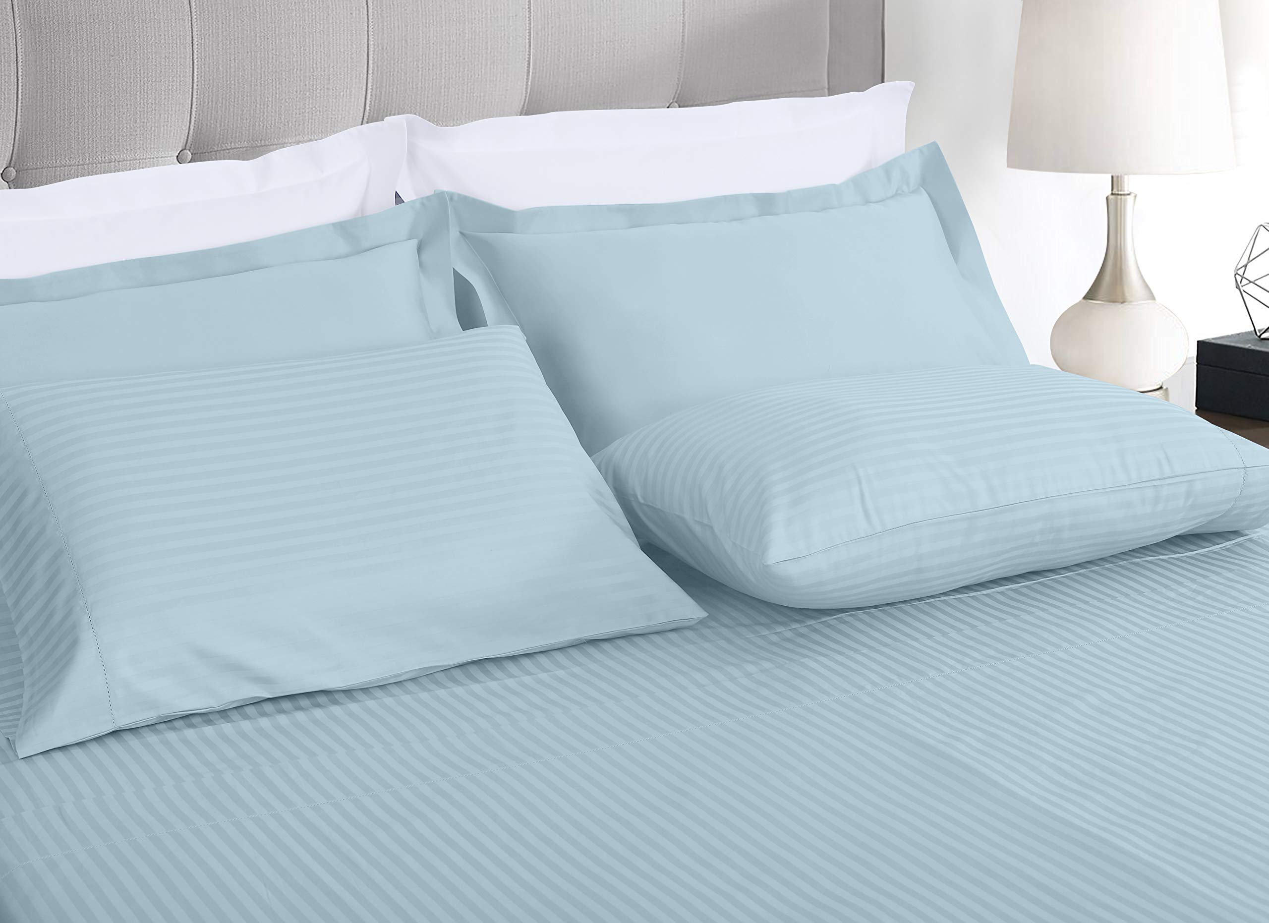 Premium 600 Thread Count 100% Cotton Queen Size Bed Sheets Set - 16