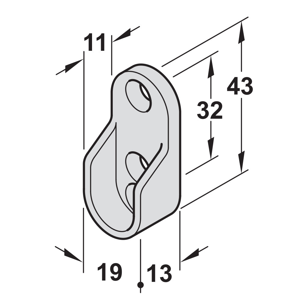 Nickel Plated Oval Wardrobe Rail End Support - Heavy Duty Closet Rod Holder for Hanging Clothes, Dresses & Coats | Perfect for Bedroom, Walk-in Closet & Garment Storage Organization
